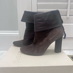 Dusica Kotur Sacks Albin Brown Suede Heeled Ankle Booties Size 36